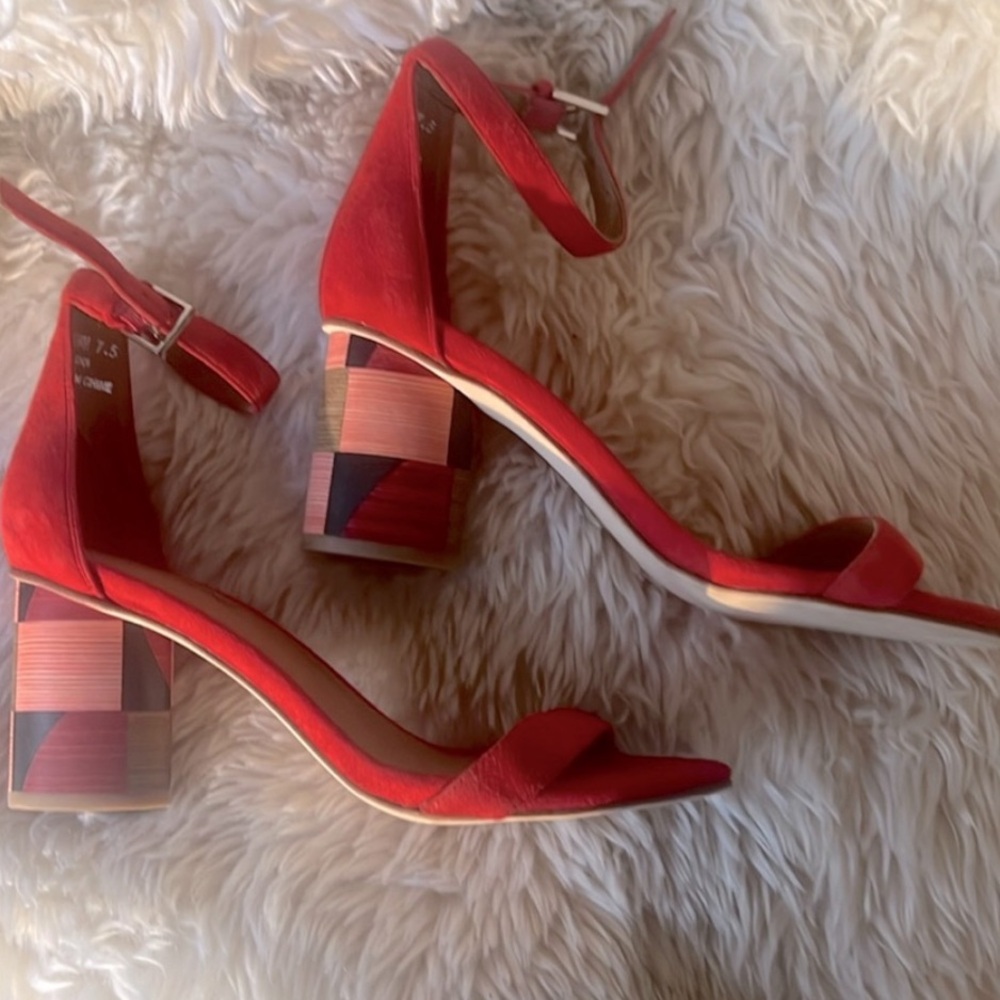 Jeffrey Campbell Red Block Heel Sandals